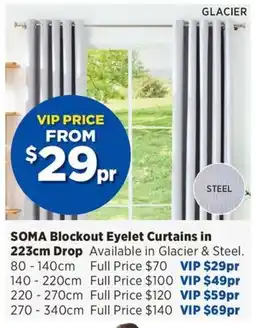 Spotlight SOMA Blockout Eyelet Curtains offer