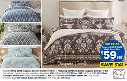 Spotlight KOO ELITE Jacquard Chenille Quilt Cover Set offer
