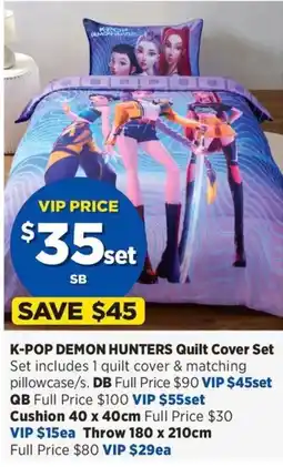 Spotlight K-POP DEMON HUNTERS Quilt Cover Set offer