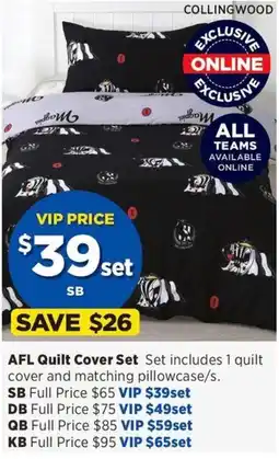 Spotlight AFL Quilt Cover Set offer