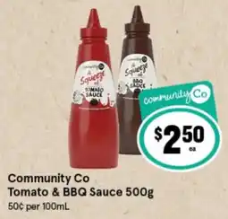 IGA Community Co Tomato & BBQ Sauce offer