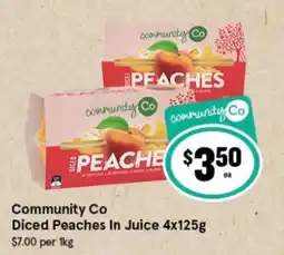 IGA Community Co Diced Peaches In Juice offer