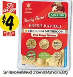 NQR San Remo Fresh Ravioli Chicken & Mushroom offer