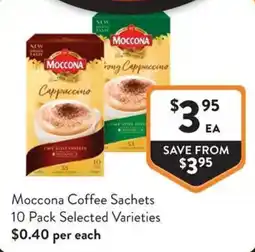 Foodworks Moccona Coffee Sachets Selected Varieties offer
