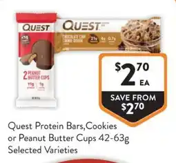 Foodworks Quest Protein Bars,Cookies or Peanut Butter Cups Selected Varieties offer