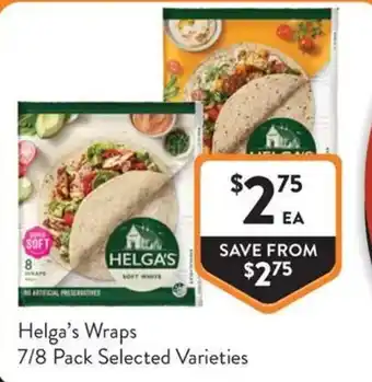 Foodworks Helga's Wraps offer