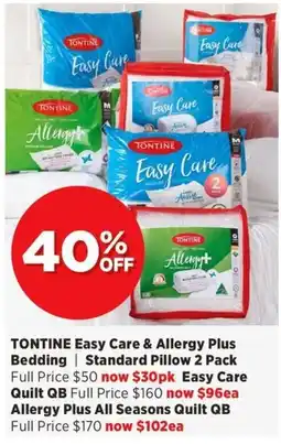 Spotlight TONTINE Easy Care & Allergy Plus Bedding offer