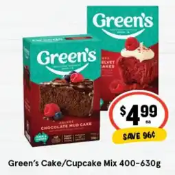 IGA Green's Cake/Cupcake Mix offer
