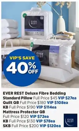 Spotlight Ever Rest Deluxe Fibre Bedding offer
