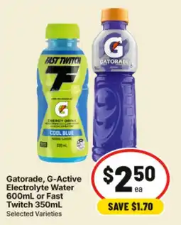 IGA Gatorade, G-Active Electrolyte Water or Fast Twitch offer