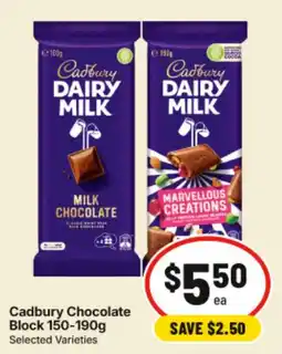 IGA Cadbury Chocolate Block Selected Varieties offer