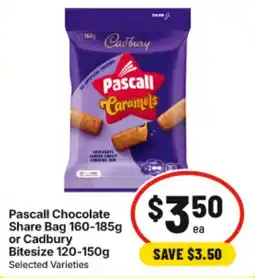 IGA Pascall Chocolate Share Bag or Cadbury Bitesize offer