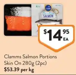 Foodworks Clamms Salmon Portions offer