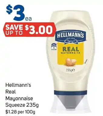 Foodland Hellmann's Real Mayonnaise Squeeze offer