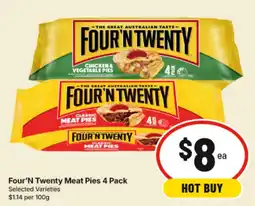 IGA Four'n Twenty Meat Pies 4 Pack offer