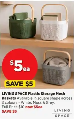 Spotlight Living Space Plastic Storage Mesh Baskets offer