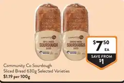 Foodworks Community Co Sourdough Sliced Bread Varieties offer