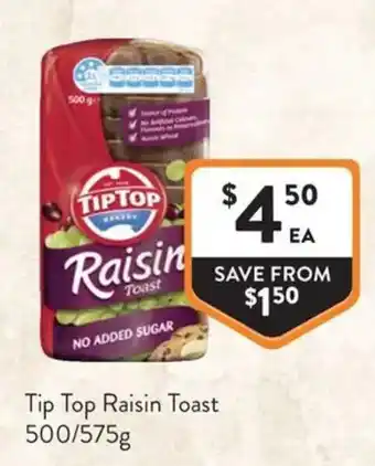 Foodworks Tip Top Raisin Toast offer