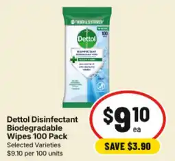 IGA Dettol Disinfectant Biodegradable Wipes offer