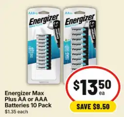 IGA Energizer Max Plus AA or AAA Batteries offer