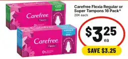 IGA Carefree Flexia Tampons offer