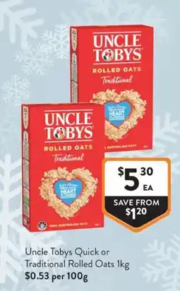 Foodworks Uncle Tobys Rolled Oats Traditional offer