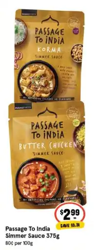 IGA Passage To India Simmer Sauce offer