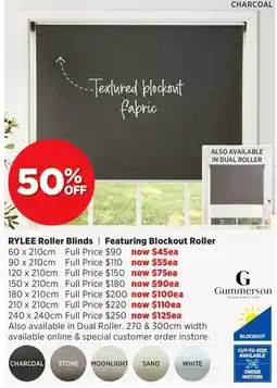 Spotlight Rylee Roller Blinds Featuring Blockout Roller offer