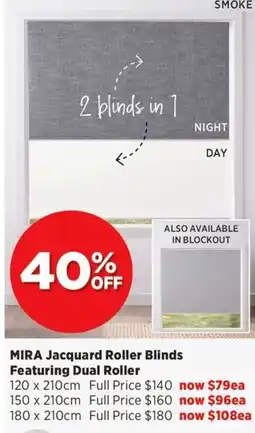 Spotlight MIRA Jacquard Roller Blinds offer