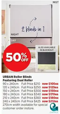 Spotlight Urban Roller Blinds Featuring Dual Roller offer