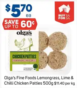 Foodland Olga's Fine Foods Chicken Patties offer