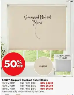 Spotlight Abbeey Jacquard Blockout Roller Blinds offer