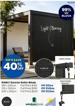 Spotlight MANLY Exterior Roller Blinds offer