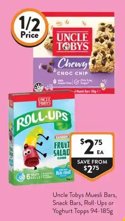 Foodworks Uncle Tobys Muesli Bars offer