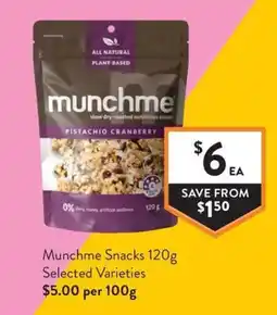 Foodworks Munchme Snacks offer