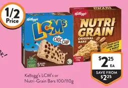 Foodworks Kellogg's LCM's or Nutri-Grain Bars offer