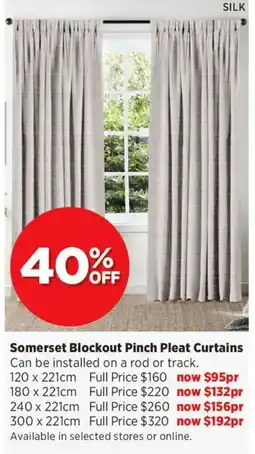 Spotlight Somerset Blockout Pinch Pleat Curtains offer