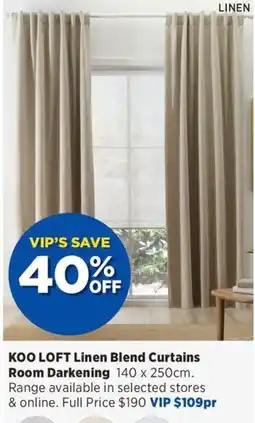 Spotlight KOO LOFT Linen Blend Curtains offer
