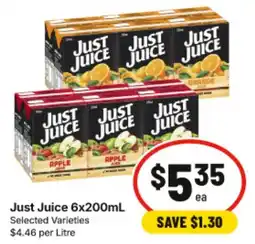 IGA Just Juice Selected Varieties offer