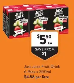 Foodworks Just Juice Fruit Drink offer