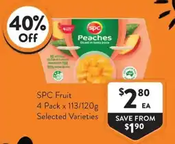 Foodworks SPC Fruit Peaches offer