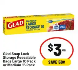 IGA Glad Snap Lock Storage Resealable Bags offer