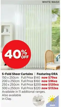 Spotlight S-Fold Sheer Curtains Featuring ORA offer
