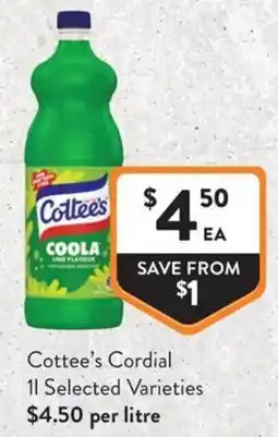 Foodworks Cottees Cordial offer