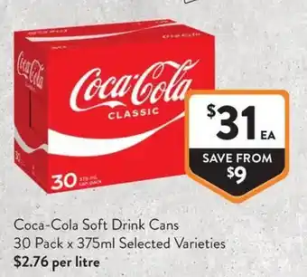 Foodworks Coca-Cola Soft Drink Cans offer