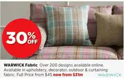 Spotlight Warwick Fabric offer