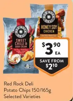Foodworks Red Rock Deli Potato Chips Selected Varieties offer