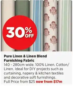 Spotlight Pure Linen & Linen Blend Furnishing Fabric offer