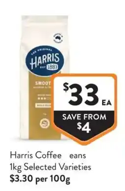 Foodworks Harris Coffee Beans Selected Varieties offer