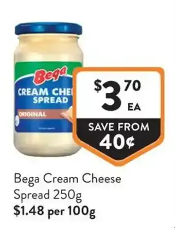 Foodworks Bega Cream Cheese Spread offer